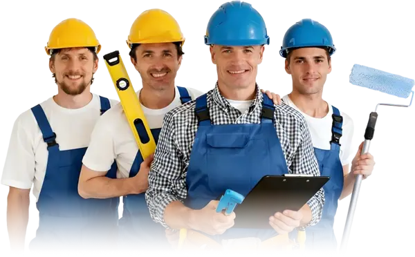 Professional home service technicians with tools